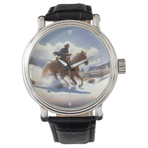 Cowboy Riding a Palomino Horse Watch