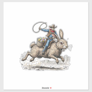 Cowboy Riding Easter Bunny Western Howdy Easter Fu