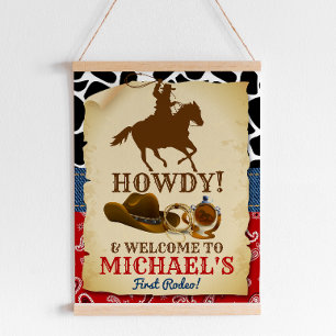 Cowboy Rodeo Affiche de bienvenue d'anniversaire