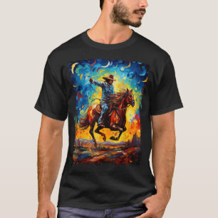 Cowboy Rodeo Cow Horse Yeehaw Novelty Vintage Retr T-Shirt