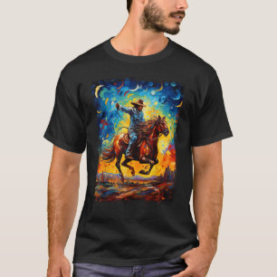 Cowboy Rodeo Cow Horse Yeehaw Novelty Vintage Retr T-Shirt