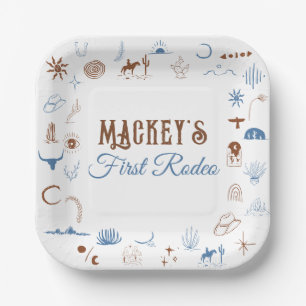 Cowboy Rodeo First Birthday Wild West Paper Plate