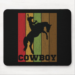 Cowboy Rodeo Horse Retro Western Cowboy Horseck Ri Mouse Pad