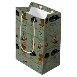 Cowboy Rodeo Tack Medium Gift Bag