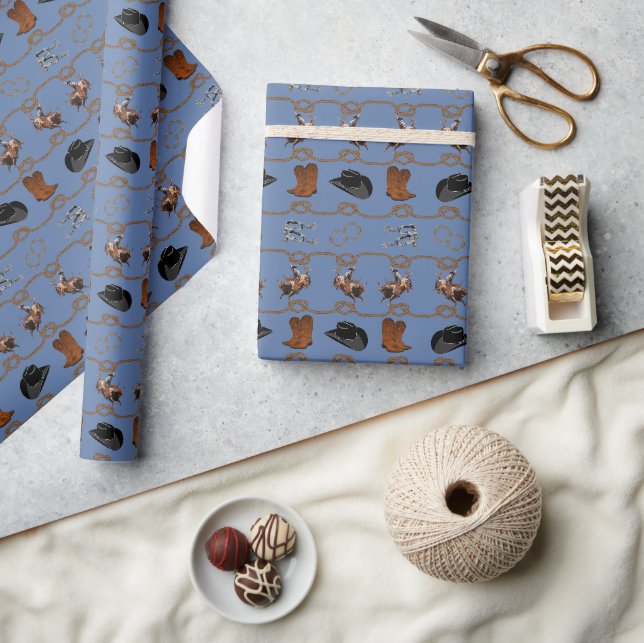 Cowboy Rodeo Tack  Wrapping Paper (Crafts)