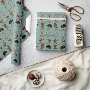 Cowboy Rodeo Tack Wrapping Paper