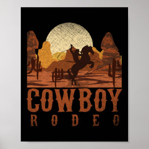 Cowboy Rodeo Western Texan Gift Horseck Riding Cow Poster