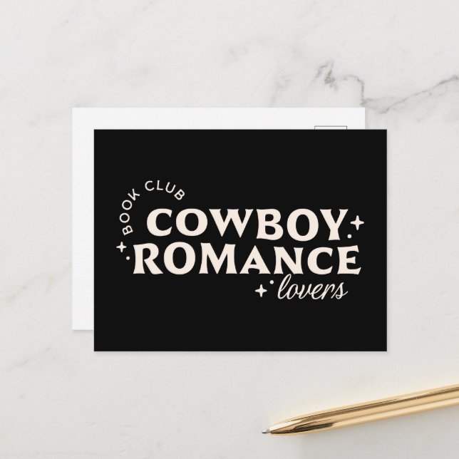 Cowboy romance books aesthetic postcard (Front/Back In Situ)