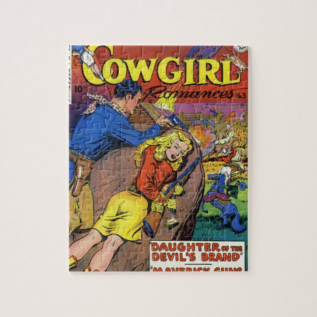 Cowboy Romances Jigsaw Puzzle (Vertical)
