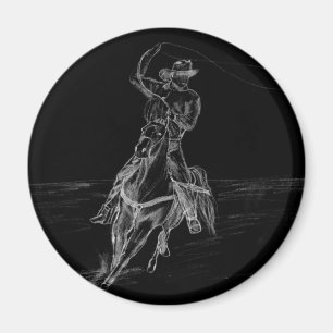 Cowboy Roping Magnet
