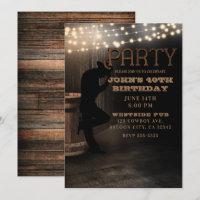 Cowboy Rustic Country Saloon Pub Birthday Party