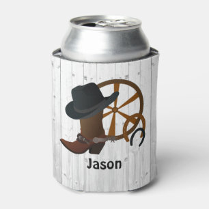 Cowboy Rustic Personalized Can Cooler