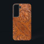 Cowboy Rustic western country tooled leather print Samsung Galaxy Case<br><div class="desc">Rustic western country pattern tooled leather print phone case. Cowboy fashion decor accessories.</div>