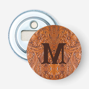 Cowboy Rustic western country wedding monogram Bottle Opener