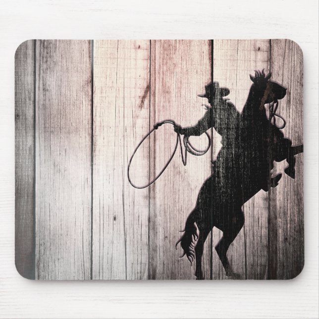 Cowboy Rustic Wood Barn Country Wild West Mouse Pad (Front)