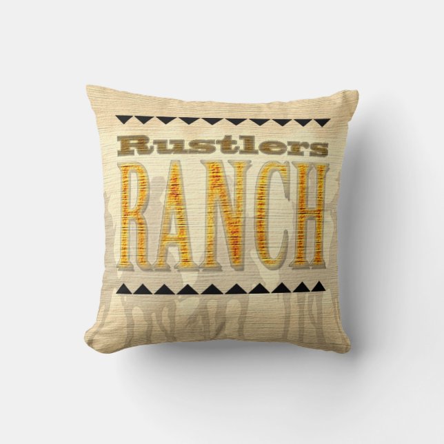 Cowboy Rustlers Ranch Western American MoJo Pillow (Front)