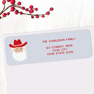 Cowboy Santa Claus Christmas Return Address