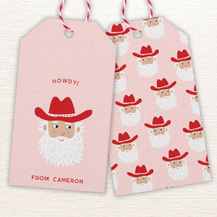 Cowboy Santa Claus Fun Western Holiday Gift Tags