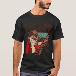 Cowboy Santa Claus Merry Christmas Western Country T-Shirt