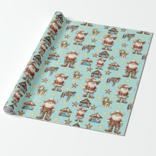 Cowboy Santa  Wrapping Paper