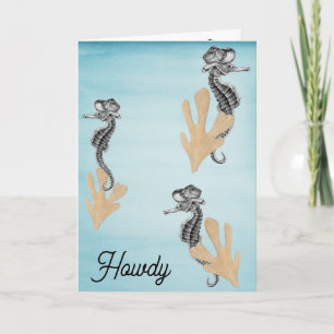 Cowboy Seahorse Birthday Card