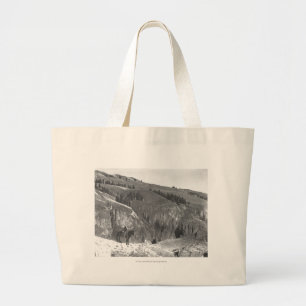 Cowboy separated from his herd. large tote bag