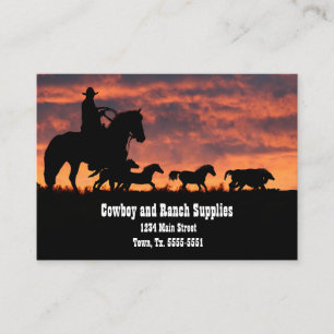 Cowboy Services or Ranch Horse Tack Fencing Business Card