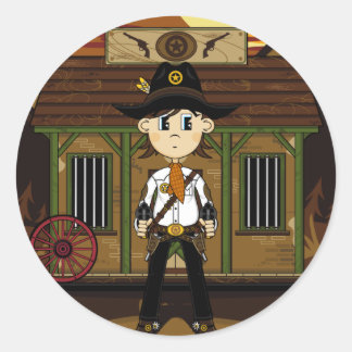 Cowboy Sheriff at Jail Sticker