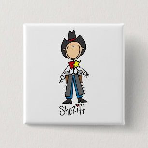 Cowboy Sheriff T-shirts and Gifts 2 Inch Square Button