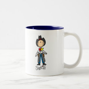 Cowboy Sheriff T-shirts and Gifts Two-Tone Coffee Mug