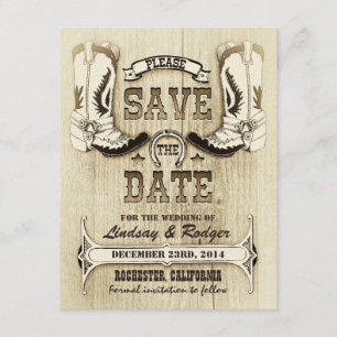 cowboy shoes western country save the date