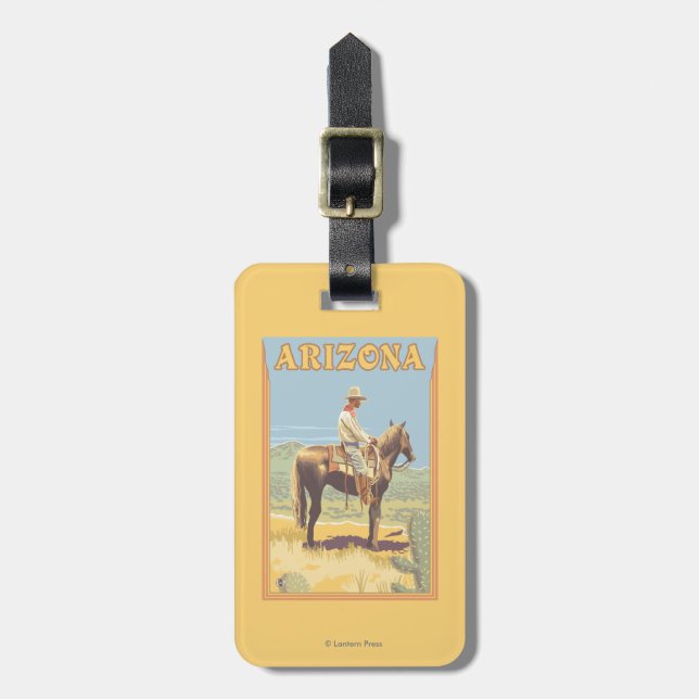 Cowboy (Side View)Arizona Luggage Tag (Front Vertical)