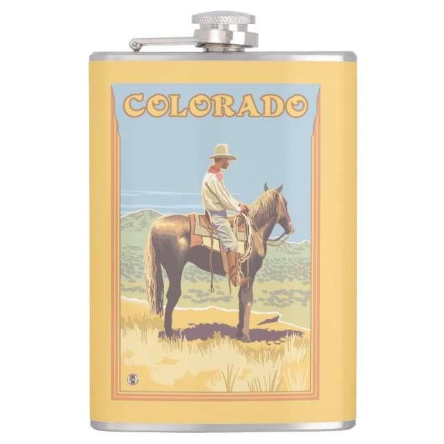 Cowboy (Side View)Colorado Hip Flask (Front)