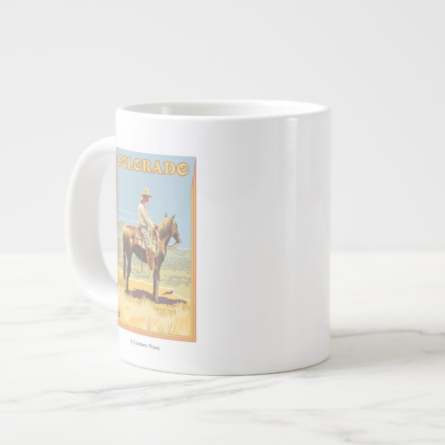 Cowboy (Side View)Colorado Large Coffee Mug (Front Left)