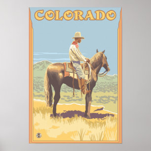 Cowboy (Side View)Colorado Poster
