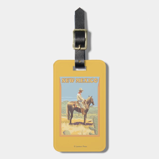 Cowboy (Side View)New Mexico Luggage Tag (Front Vertical)