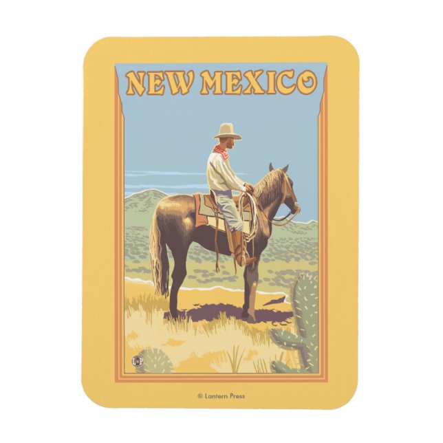 Cowboy (Side View)New Mexico Magnet (Vertical)