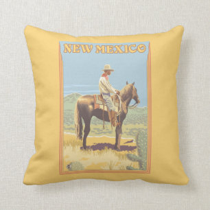 Cowboy (Side View)New Mexico Throw Pillow