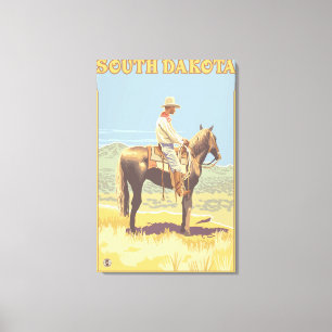 Cowboy (Side View)South Dakota Canvas Print