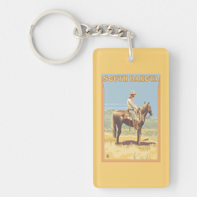 Cowboy (Side View)South Dakota Keychain (Front)