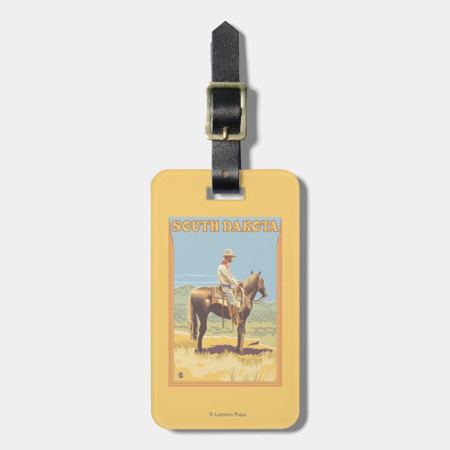 Cowboy (Side View)South Dakota Luggage Tag (Front Vertical)