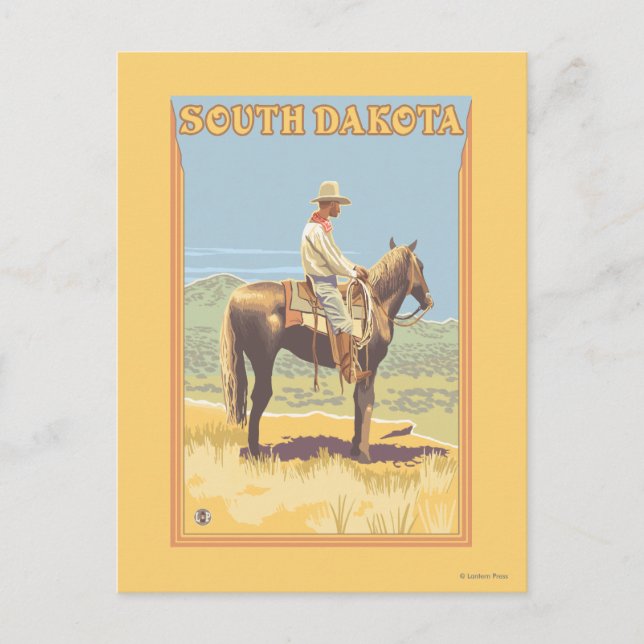 Cowboy (Side View)South Dakota Postcard (Front)