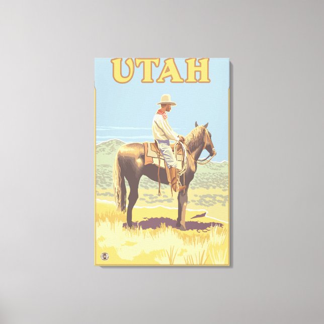 Cowboy (Side View)Utah Canvas Print (Front)