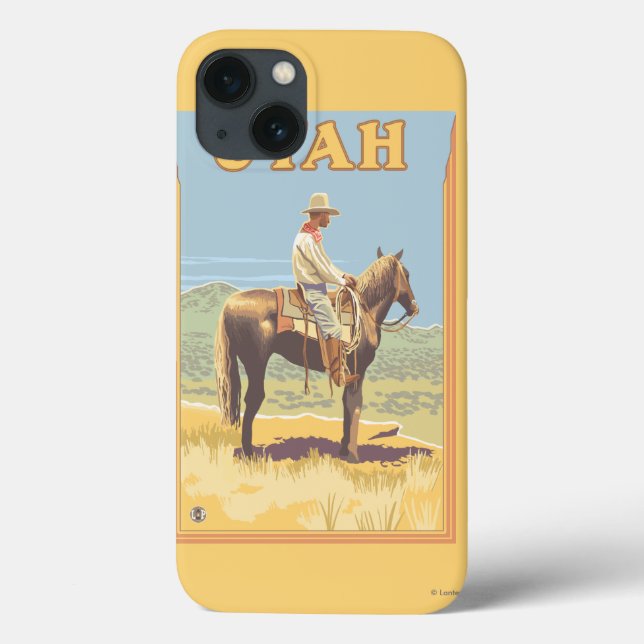 Cowboy (Side View)Utah Case-Mate iPhone Case (Back)