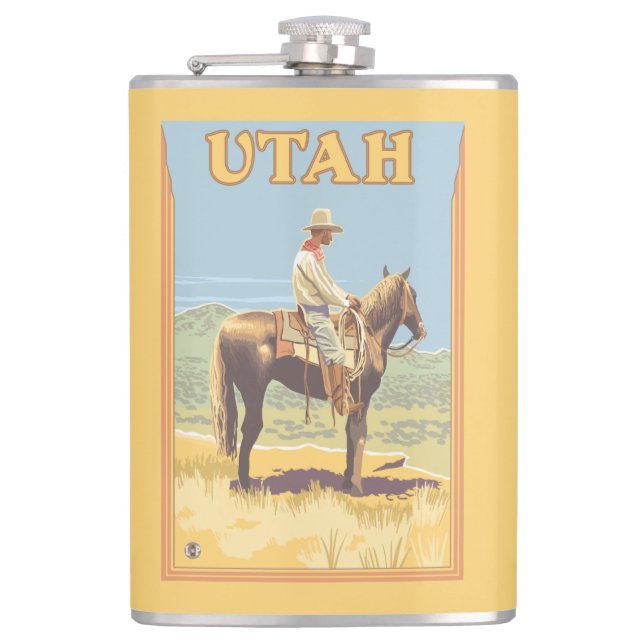 Cowboy (Side View)Utah Hip Flask (Front)