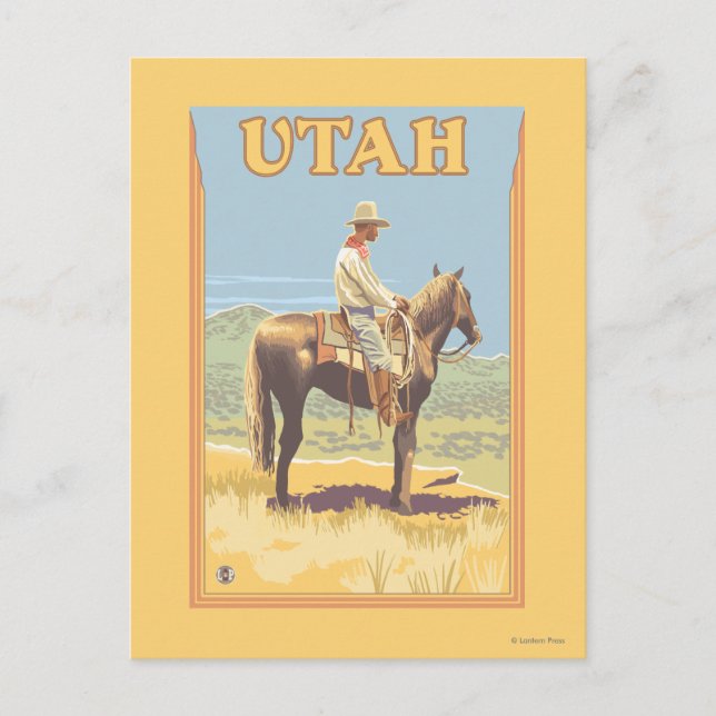 Cowboy (Side View)Utah Postcard (Front)