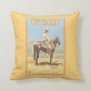 Cowboy (Side View)Utah Throw Pillow