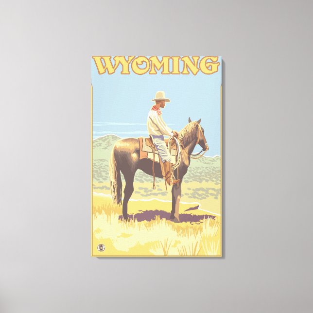 Cowboy (Side View)Wyoming Canvas Print (Front)