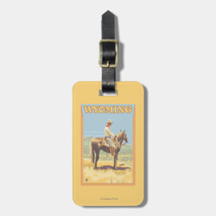 Cowboy (Side View)Wyoming Luggage Tag