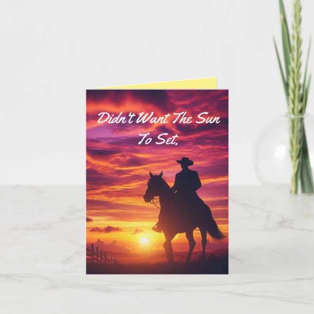 Cowboy Silhouette Carte de voeux Anniversaire (Devant)